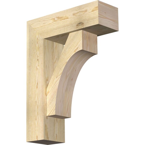 Ekena Millwork Westlake Block Rough Sawn Bracket w/ Offset Brace, Douglas Fir, 8"W x 24"D x 32"H BKT0806X24X32WTL05RDF - main